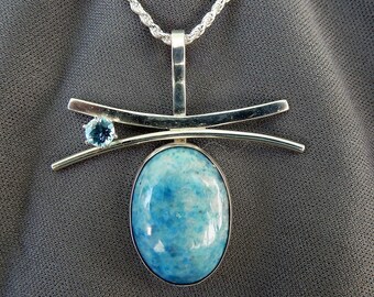 Denim Lapis and Blue Topaz Pendant