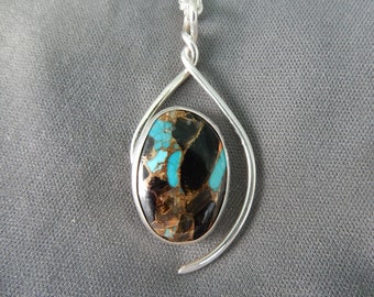 Turquoise and Onyx Pendant