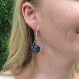 Azurite Teardrop Earrings image 4