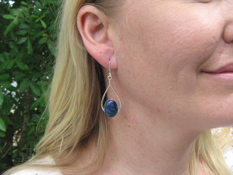 Azurite Teardrop Earrings image 4