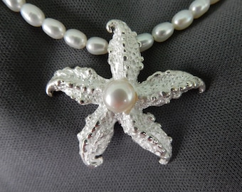Starfish with pearl pendant