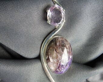 Charoite and Pink Amethyst Pendant