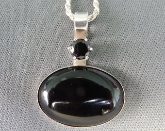 Onyx and Black Sapphire Pendant