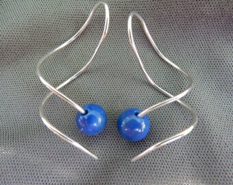 Twist On Earrings w/ Lapis