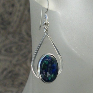 Azurite Teardrop Earrings image 2