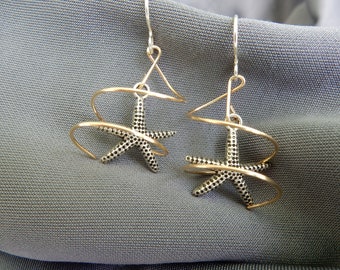 Starfish dangle earrings
