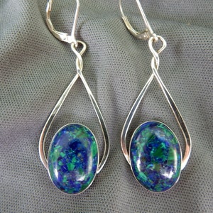 Azurite Teardrop Earrings image 1