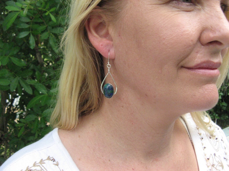 Azurite Teardrop Earrings image 5