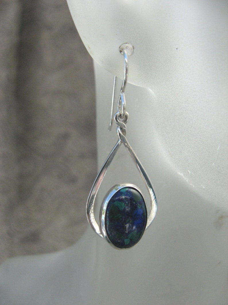 Azurite Teardrop Earrings image 3