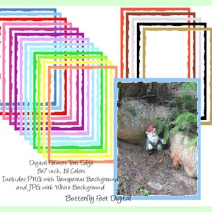 Clipart Cornici Bordi Carta Bordo Strappato Foto Sovrapposizione 18 PNG più 18 JPG Cornici Immagine Download Digitale