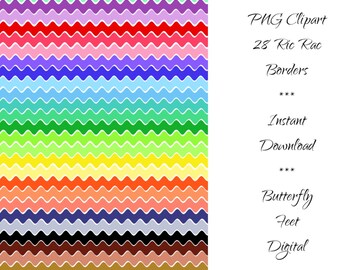 PNG Clipart Borders 28 Ric Rac Ribbons Digital Download