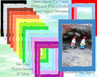 PNG Clipart Picture Frames Torn Edge Paper Photo Overlay 5 x 7 Digital Download