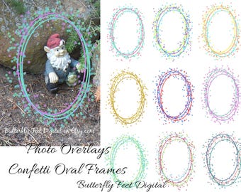 PNG Clipart Frames Confetti Sprinkle Photo Overlay 3x4 inch Digital Download