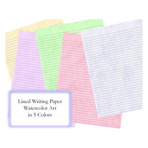 Printable Journal Pages Lined Writing Paper Stationery Watercolor Digital Download image 2