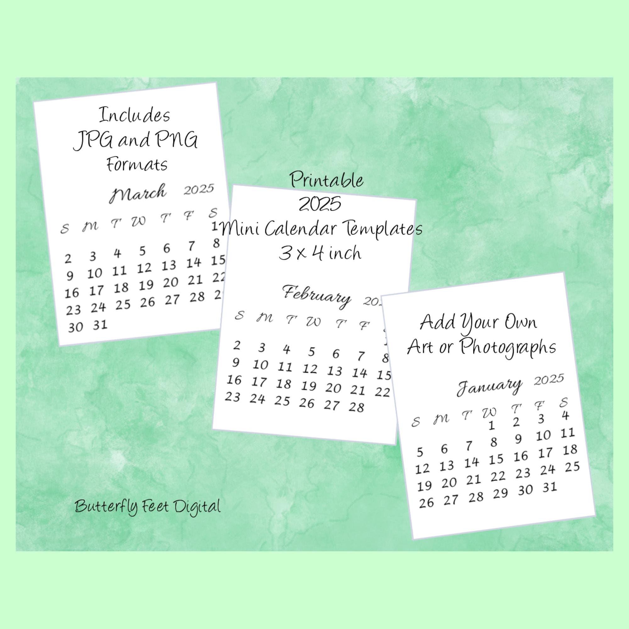 printable-2025-mini-desk-calendar-templates-3-x-4-inch-add-your-own-art-or-photographs-digital-download-etsy
