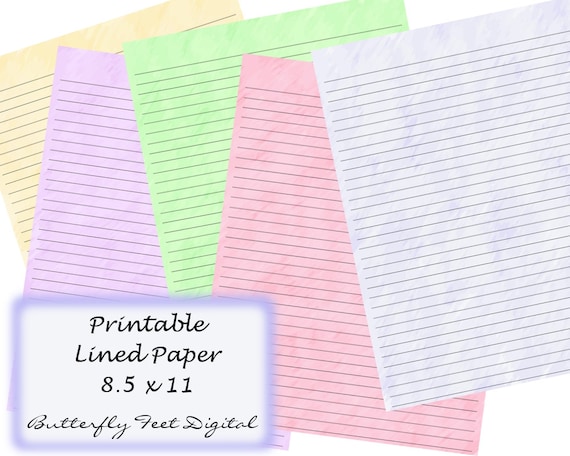 printable journal pages stationery lined writing paper etsy