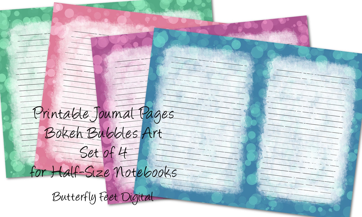 half size printable journal pages stationery lined writing etsy