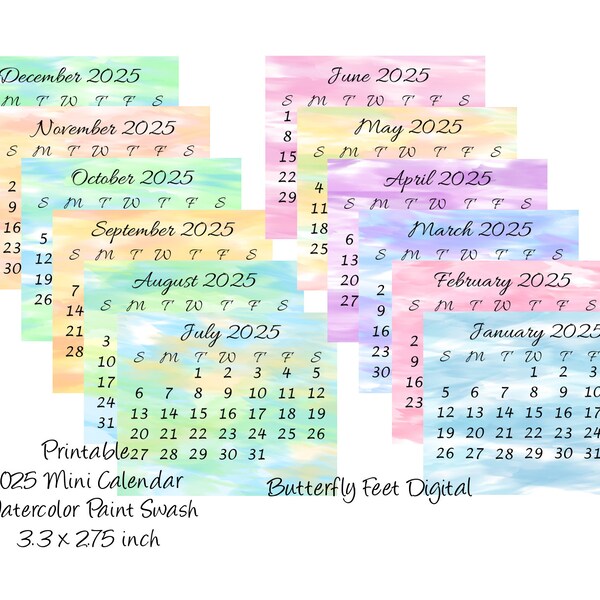 2025 Pocket Calendar Etsy
