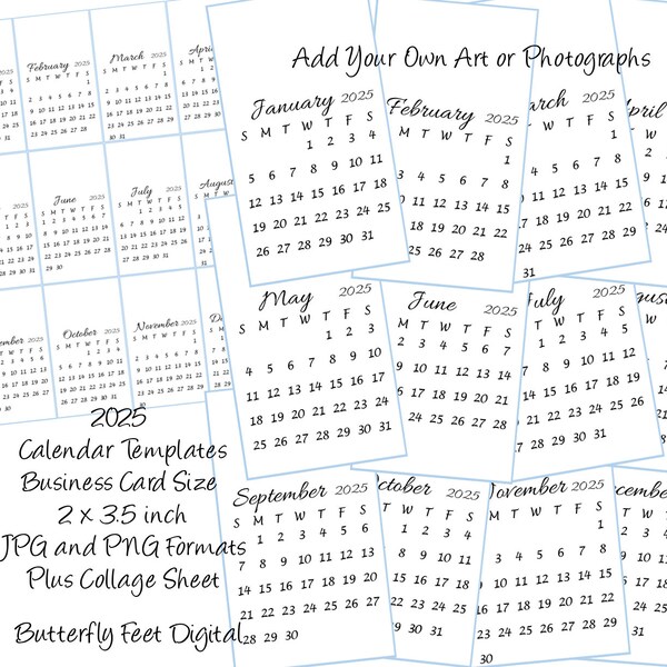 Business Card Size Calendars Etsy