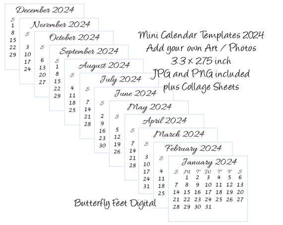 Modèles de calendrier 2024 imprimables Mini calendrier de bureau