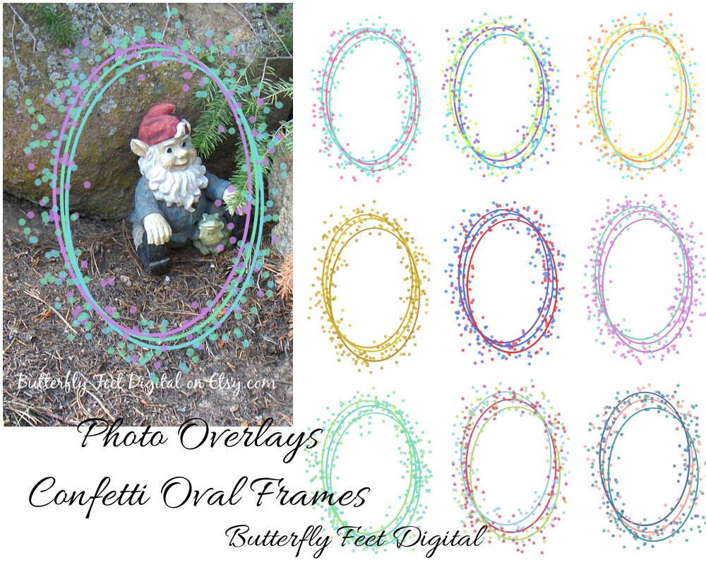 Clipart Frames / Borders Confetti Sprinkle Photo Overlay | Etsy