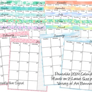 Printable 2024 Mini Desk Calendar Templates Add Your Own Art or ...