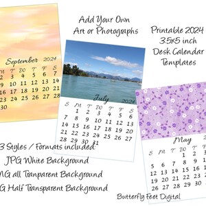Printable 2024 Mini Desk Calendar Templates Add Your Own Art or ...