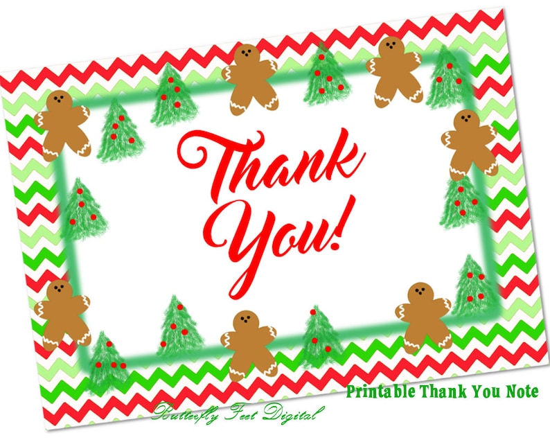 Printable Xmas Thank Your self Take note Card, Gingerbread Males, Pink and Inexperienced Chevron, Prompt Obtain photo about Printable Christmas Thank You Cards known as Printable Xmas Thank Your self Take note Card, Gingerbread Adult males, Purple and Eco-friendly Chevron, Fast Obtain