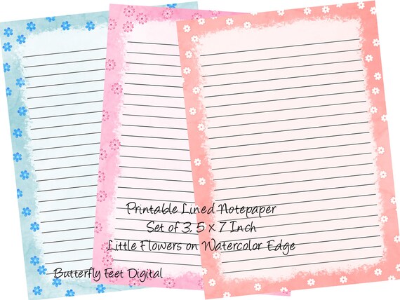 5x7 Lined Paper Instant Download | Digital Lined Paper | Journal Pages |  Lined Journal Pages | Printable Lined Paper | Lined Pages Print