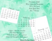Printable 2026 Mini Desk Calendar Templates 3.5 x 5.0 Inch Add your own Art or Photographs Digital Download