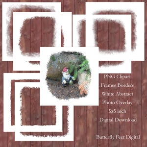 PNG Clipart Rahmen Borders weiß abstraktes Overlay 5 x 5 Digital Download
