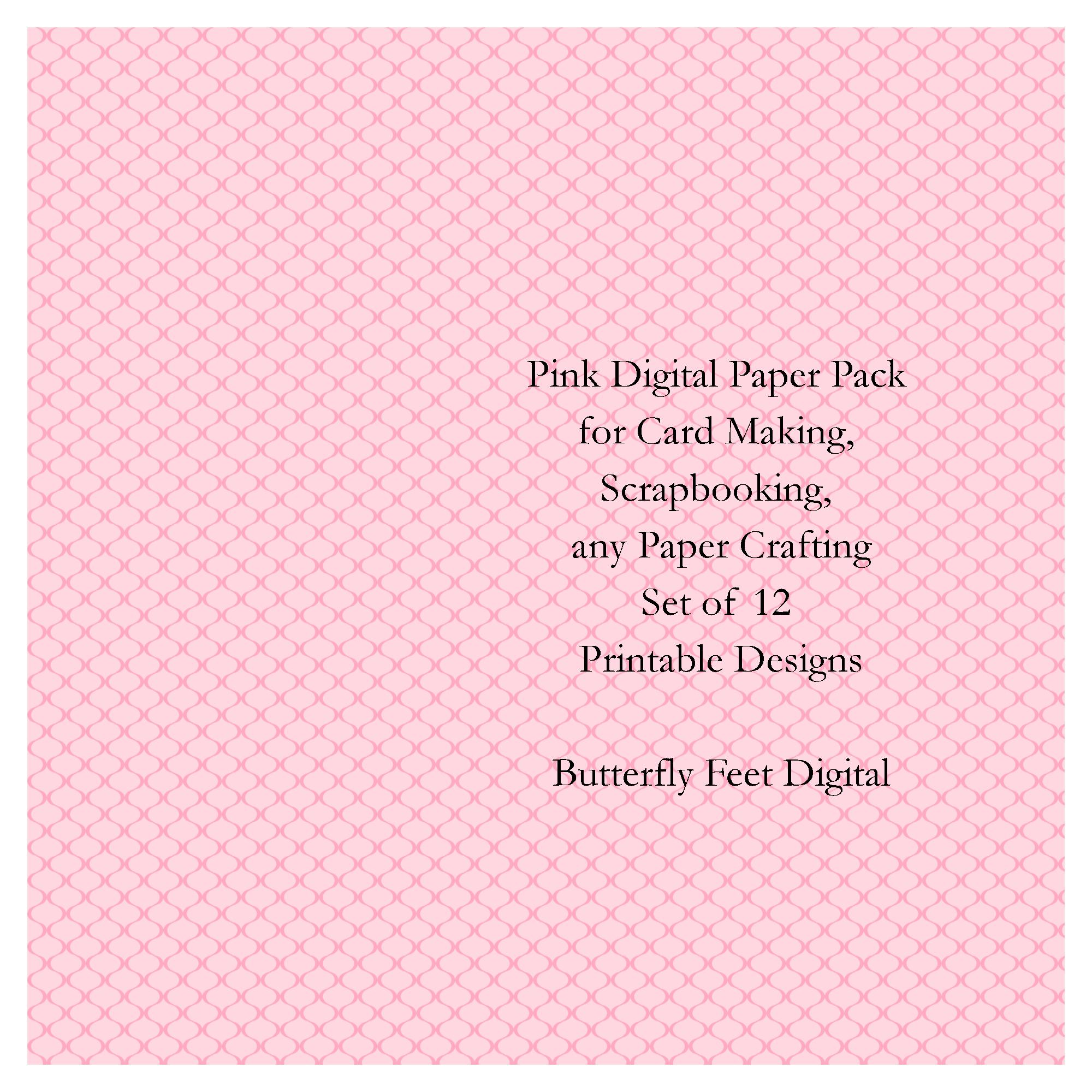 Pink Digital Paper Pack 12 Printable Background Designs Digital ...