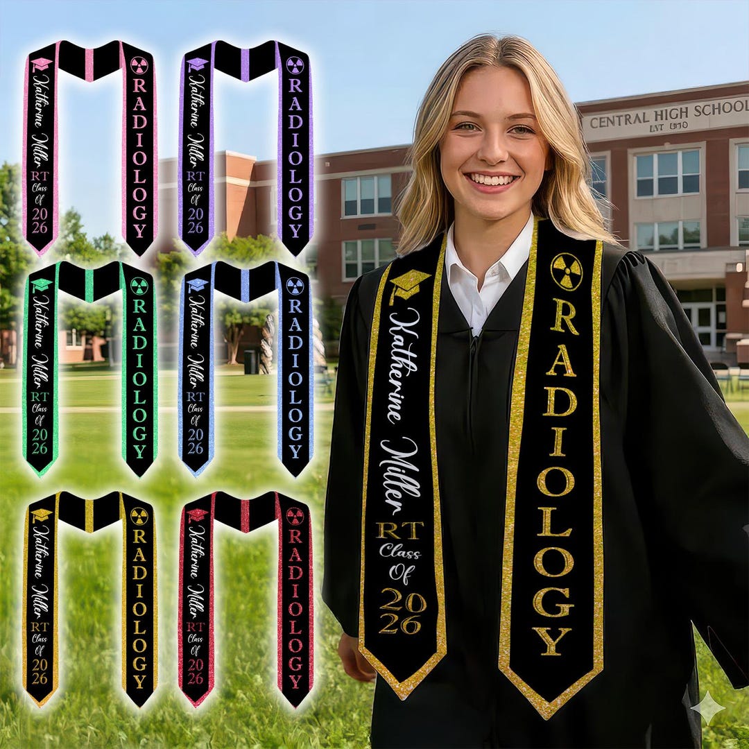 Rt Program Graduate Custom Radiology Graduation Stole, Personalized RT Grad Sash Class of ...
