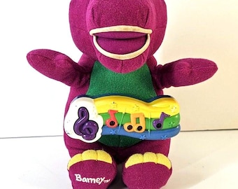 Vtg 2001 Sparkle 'N Sing Barney Plush Toy w/ Music & Lights BROKEN BATTERY PACK
