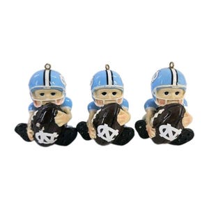 Vintage UNC Tarheel Lil Fan Baby Football  Christmas Ornament Decor College NCAA