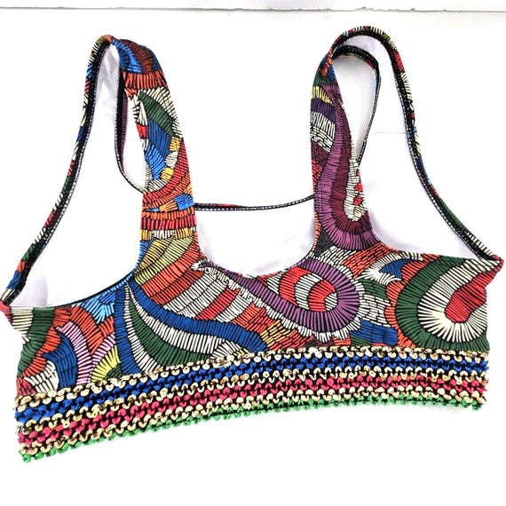 Abstract Colorful Mosaic Boho Sequin Festival Bin… - image 4