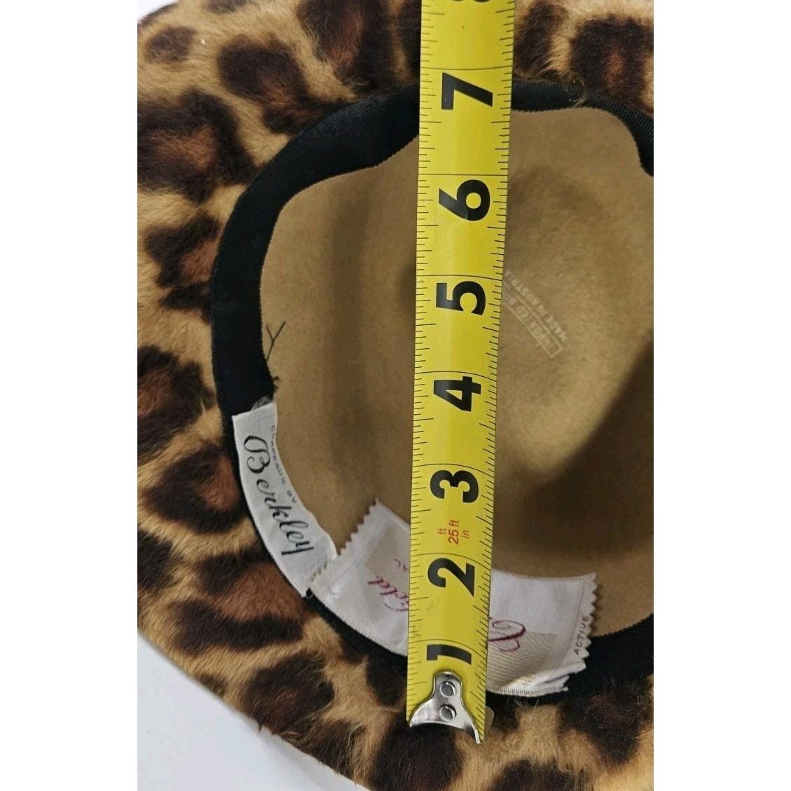 Vtg Original Chesterfield Faux Fur Leopard Print Felt Fedora  display picture 1