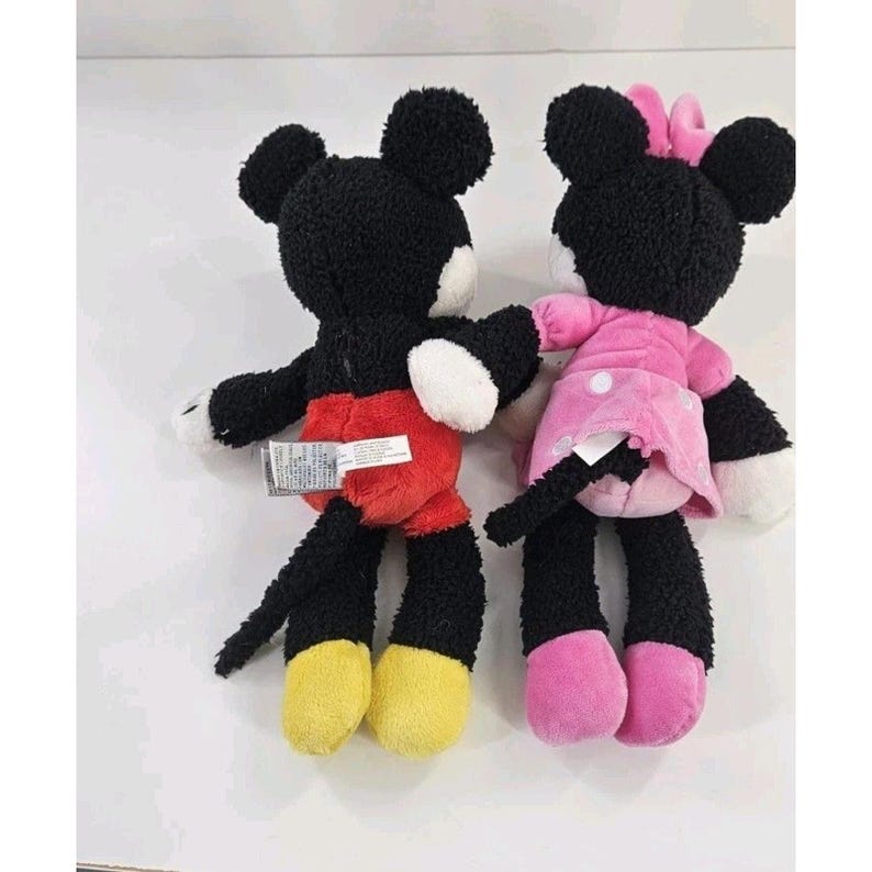 Vtg Lot Mickey & Minnie Mouse 13" Fleece Plush Gotta Get Gund Disney Store *see image 4
