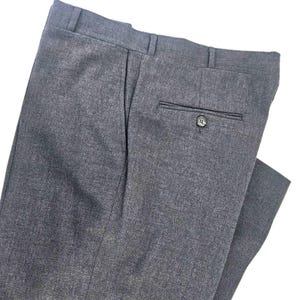 Vtg Mens Higgens Charcoal Grey Dress Pant Slacks 34x30 Flat Front Straight Leg
