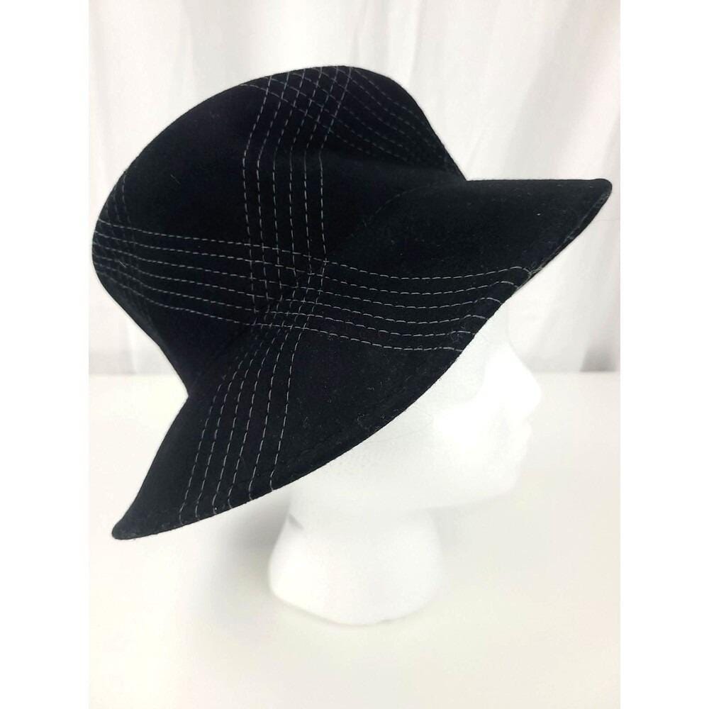 Charter Club 100% Wool Med Black Bucket Hat Unisex Silver  display picture 1