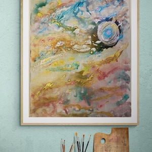 Ethereal Dreamscape Abstract Art, Original Fluid Painting, Unique Wall Art, Modern Home Decor, Unique Cosmic Art. A dreamy gift for beloveds