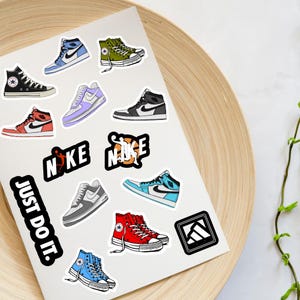 Pegatinas de vinilo impermeables para zapatillas Nike, calcomanías para Converse y Jordan, pegatinas duraderas para portátiles.