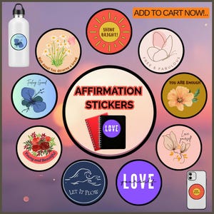 Motiverende stickers, zelfzorgstickers voor planners, tijdschriften, laptops, zelfliefdestickers, zelfhulpstickers, Love Yourself-stickers