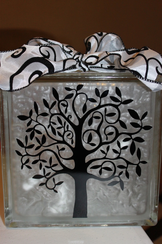 Fancy Tree Vinyl DIY decal for glass block Etsy