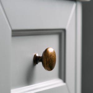 Vintage-Inspired Brass Mushroom Knob for Dressers and Cabinets, Round Knobs, Dresser Knobs, Bathroom Knob, Antique Brass