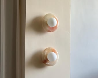 Luminous Onyx Wall Sconce, Modern Minimalist Handmade Wall Sconce, Wall Lamp, Wall Art Stoneware globe sconce