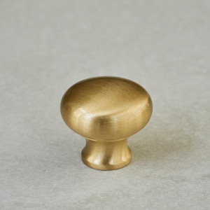Round Oval Mushroom Knob - Unique Accent for Furniture and Home Decor, Round Knobs, Dresser Knobs, Bathroom Knob, Brushed Brass