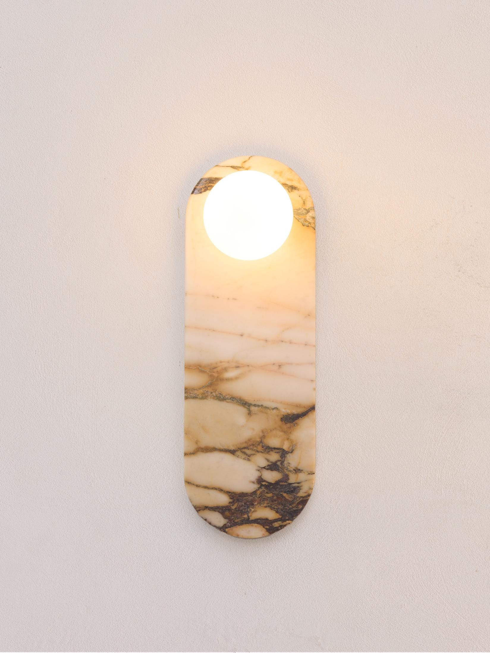Wall Mounted Calacatta Viola Marble Sconce - Wall Light, Living Room ...