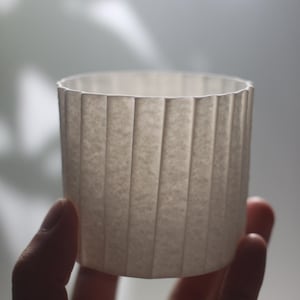 Précommande - Tasse à café faite main (250 ml) en porcelaine pliée en pierre - Verres translucides fins comme du papier - Art moderne bio pour le thé et le café
