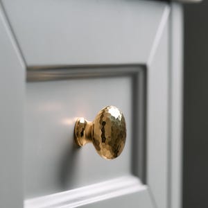 Charming Mushroom Brass Knob for Dressers and Bathrooms, Round Knobs, Dresser Knobs, Bathroom Knob, Ball Knobs with Hammered pattern